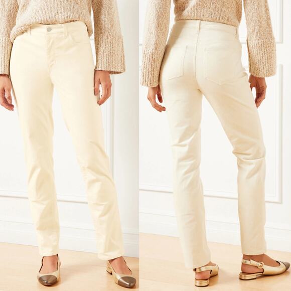 Talbots Ivory Velveteen Straight Leg Pants - Picture 1 of 10